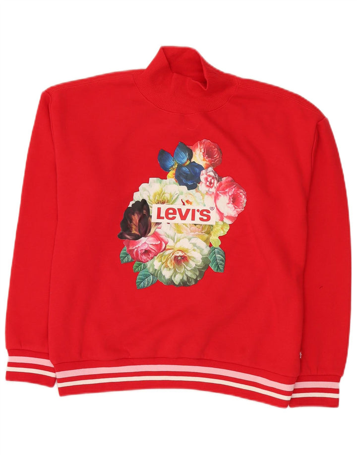 Levi's Girls Graphic Sweatshirt Jumper 13-14 Years Large Red