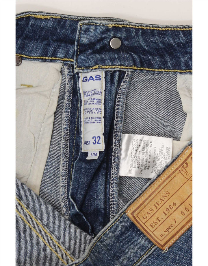 Gas Mens Slim Jeans W32 L30 Blue Cotton
