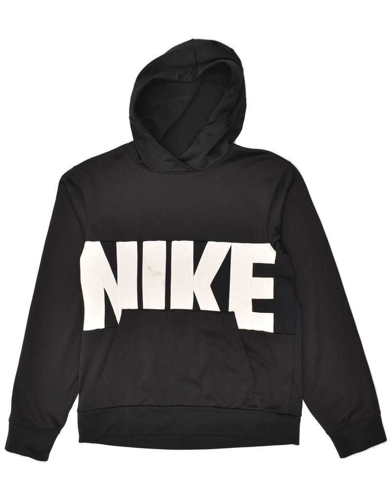 NIKE Mens Therma-Fit Graphic Hoodie Jumper Small Black | Vintage Nike | Thrift | Second-Hand Nike | Used Clothing | Messina Hembry 