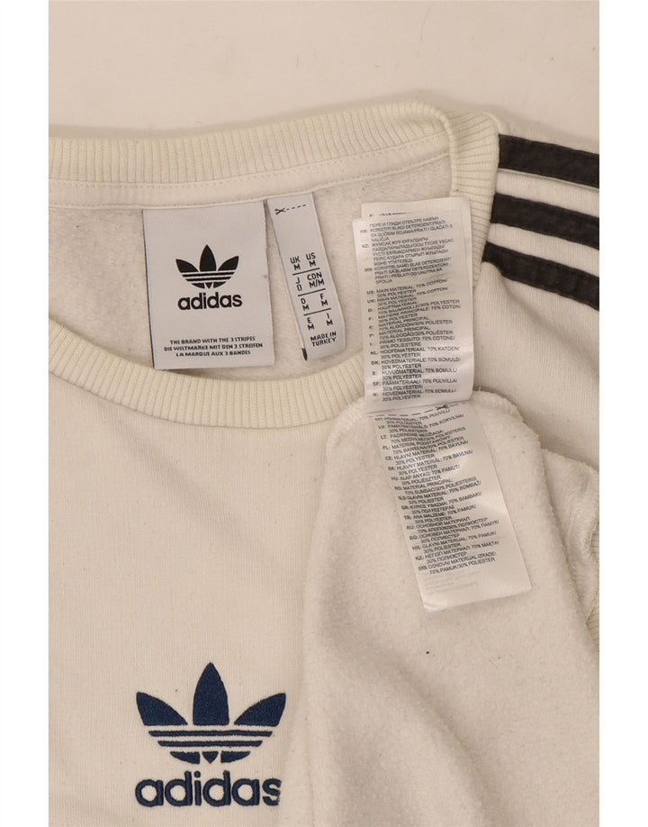 Adidas Mens Sweatshirt Jumper Medium White Cotton