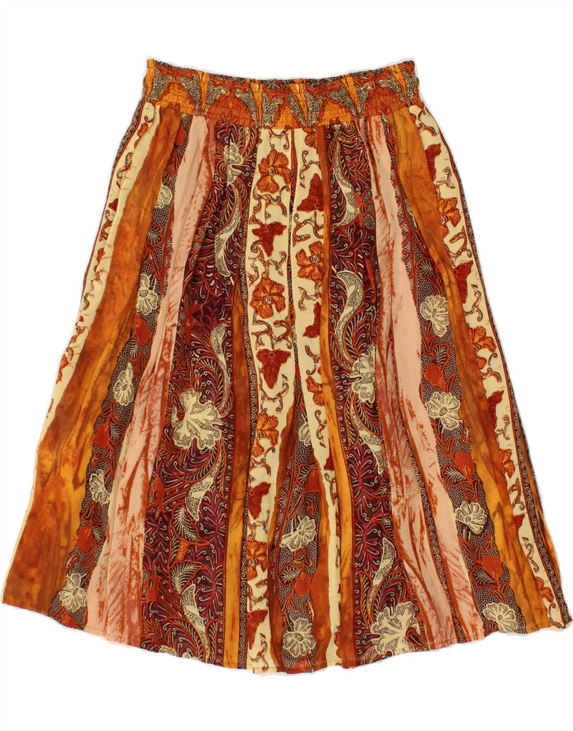 VINTAGE Womens Pleated Skirt IT 36 XS W25  Brown Floral Vintage Vintage and Second-Hand Vintage from Messina Hembry 