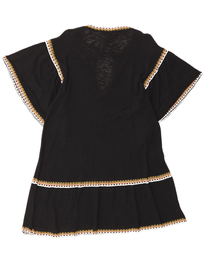 Zara Womens A-Line Dress UK 16 Large Black Cotton