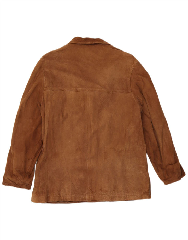 Vintage Womens Suede Jacket IT 44 Medium Brown Leather