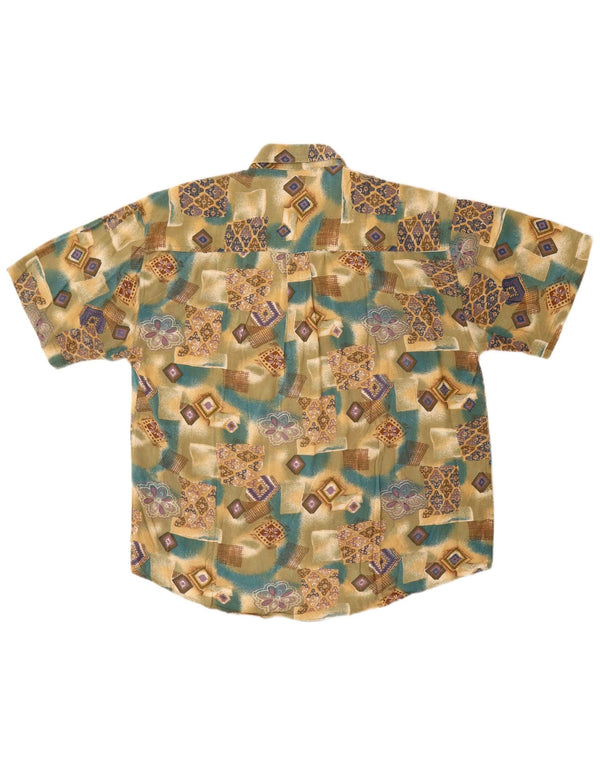 Basic Mens Short Sleeve Shirt XL Multicoloured Geometric