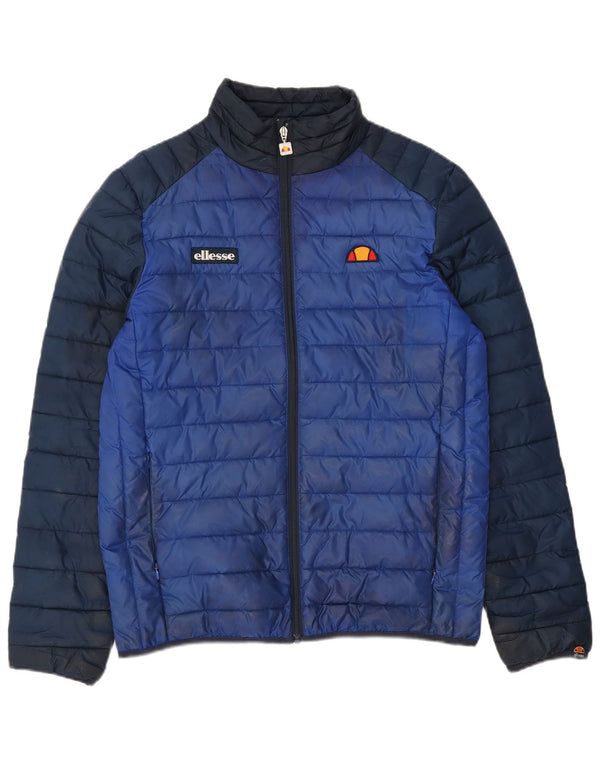 Ellesse Mens Padded Jacket UK 38 Medium Blue Colourblock Polyester