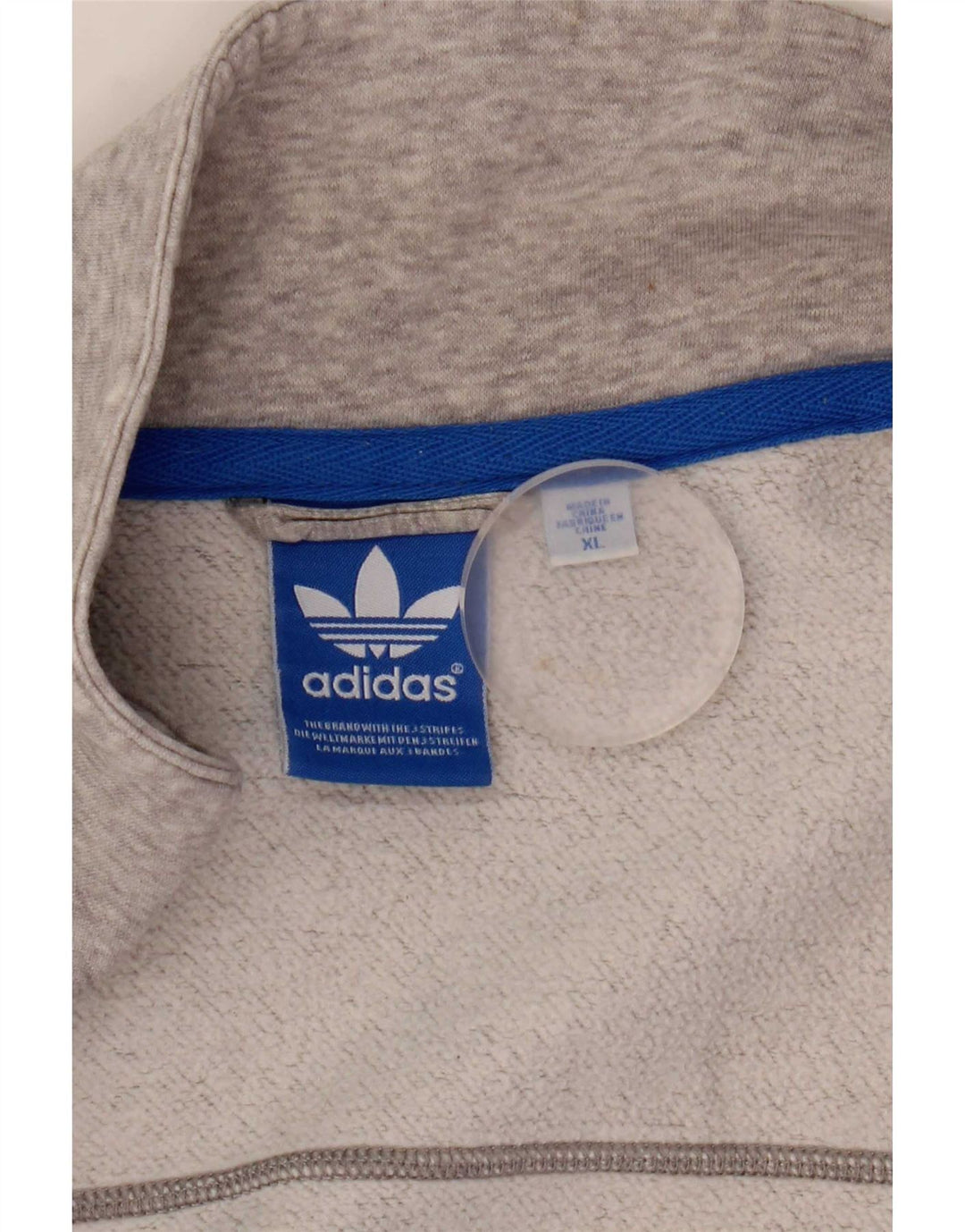 Adidas Mens Tracksuit Top Jacket XL Grey Flecked Cotton