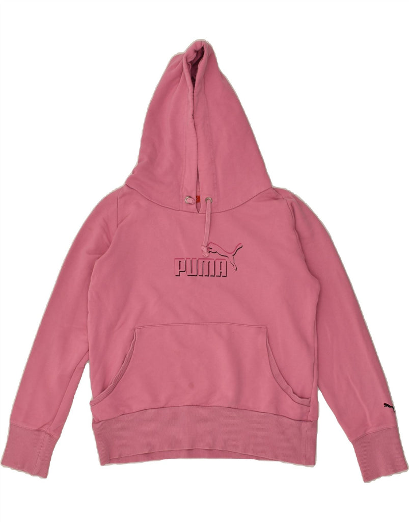 PUMA Womens Graphic Hoodie Jumper UK 18 XL Pink Cotton | Vintage Puma | Thrift | Second-Hand Puma | Used Clothing | Messina Hembry 