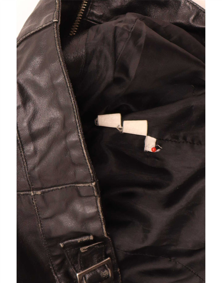 Vera Pelle Womens Leather Jacket IT 44 Medium Black