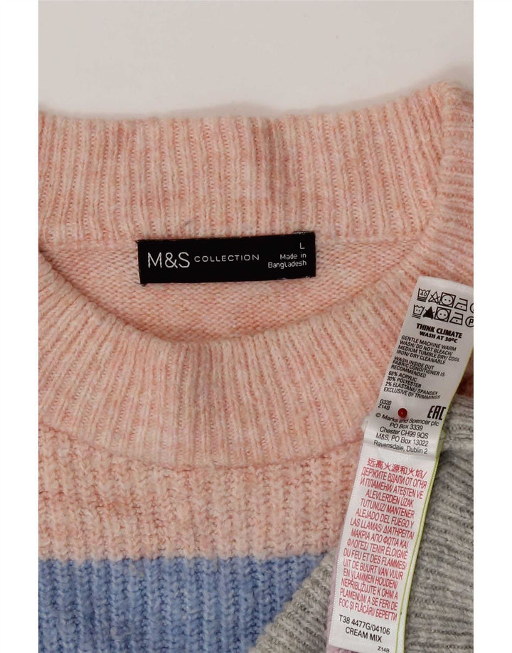Marks & Spencer Womens Crew Neck Jumper Sweater UK 16 Large Multicoloured
