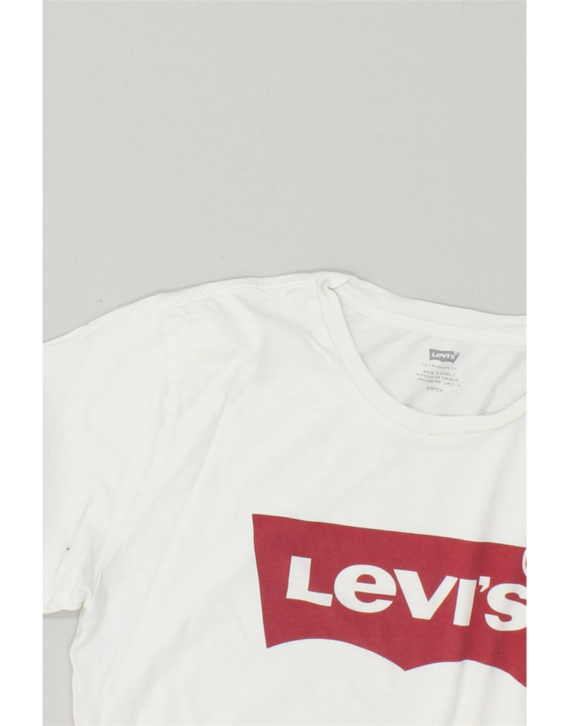 LEVI'S Womens Graphic T-Shirt Top UK 10 Small White Cotton | Vintage Levi's | Thrift | Second-Hand Levi's | Used Clothing | Messina Hembry 