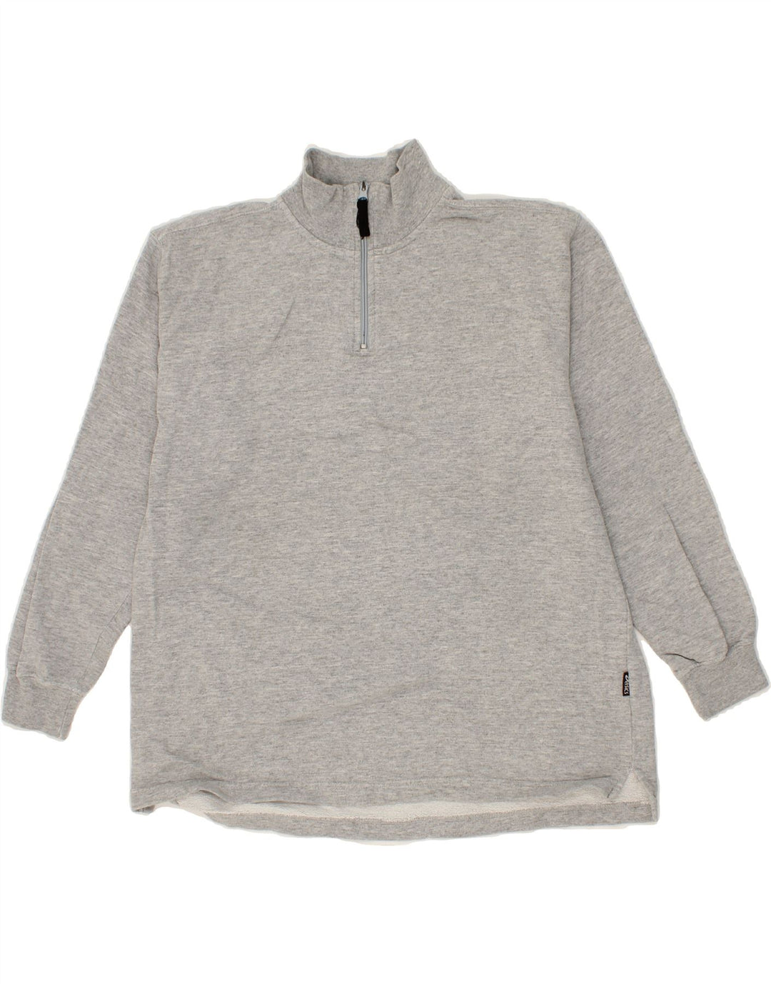 ASICS Mens Zip Neck Sweatshirt Jumper Large Grey Cotton Vintage Asics and Second-Hand Asics from Messina Hembry 