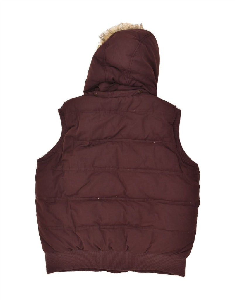 FAT FACE Womens Hooded Padded Gilet UK 18 XL Burgundy Polyester | Vintage Fat Face | Thrift | Second-Hand Fat Face | Used Clothing | Messina Hembry 