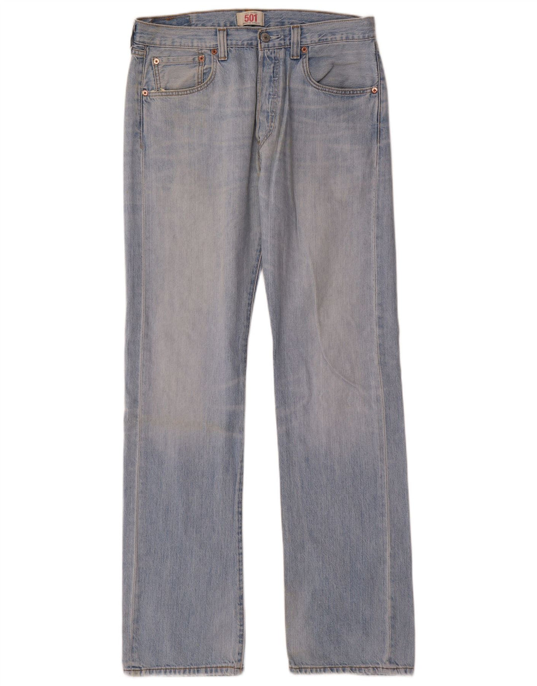 LEVI'S Mens 501 Straight Jeans W33 L34 Blue Cotton