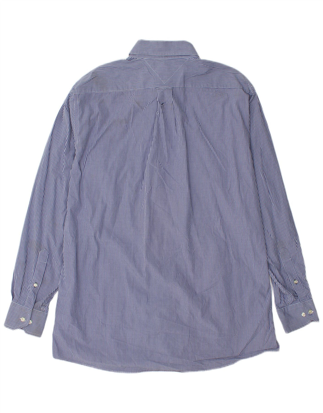 Tommy Hilfiger Mens Tall Shirt Size 17 XL Blue Gingham Cotton