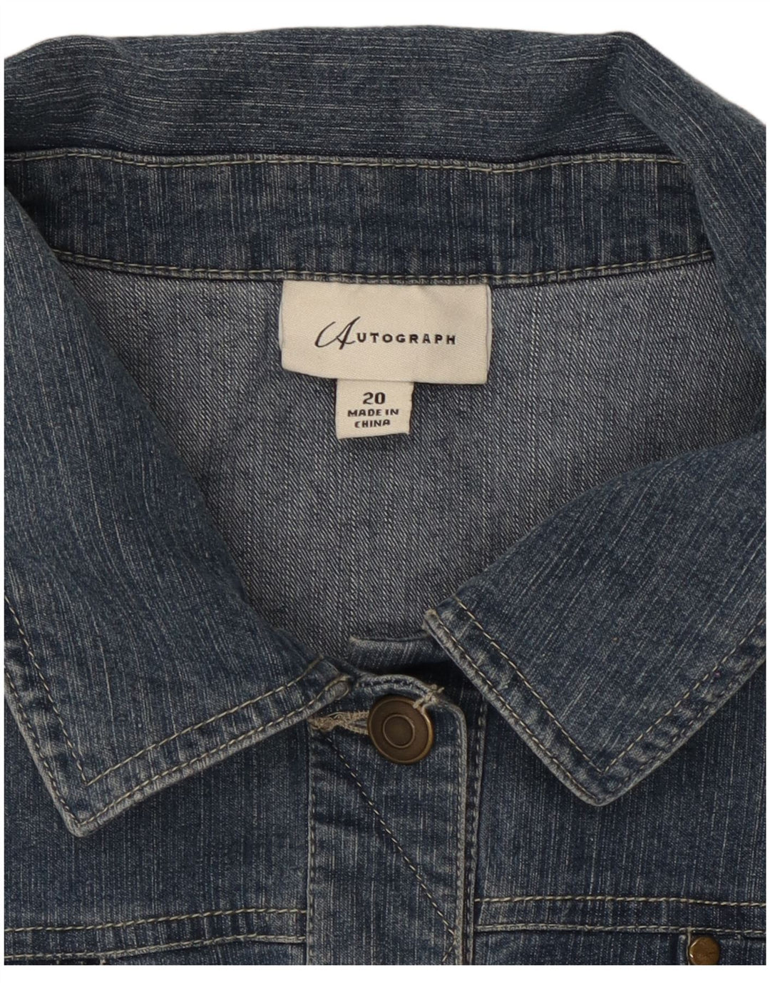 Marks & Spencer Womens Autograph Denim Jacket UK 20 2XL Blue Cotton