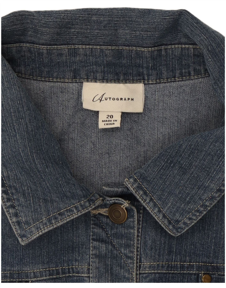 Marks & Spencer Womens Autograph Denim Jacket UK 20 2XL Blue Cotton