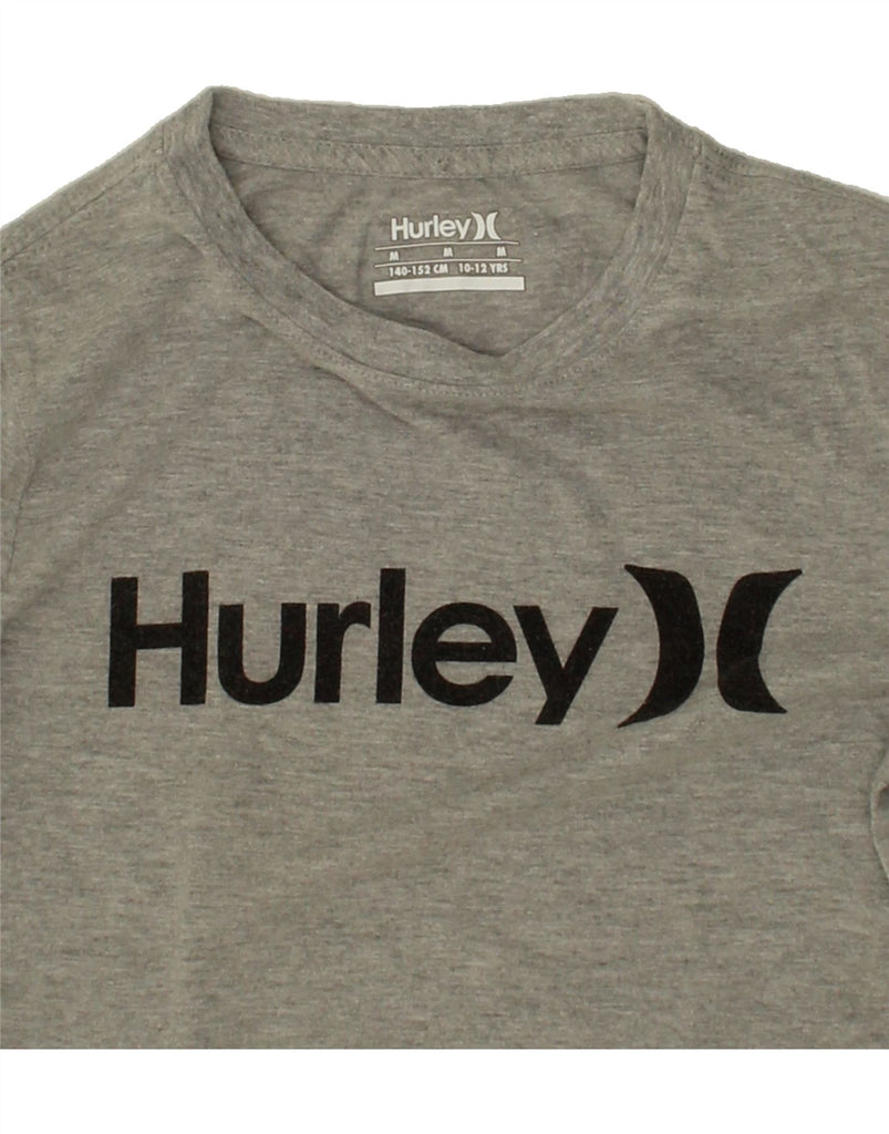 HURLEY Boys Top Long Sleeve 10-11 Years Medium  Grey Vintage Hurley and Second-Hand Hurley from Messina Hembry 