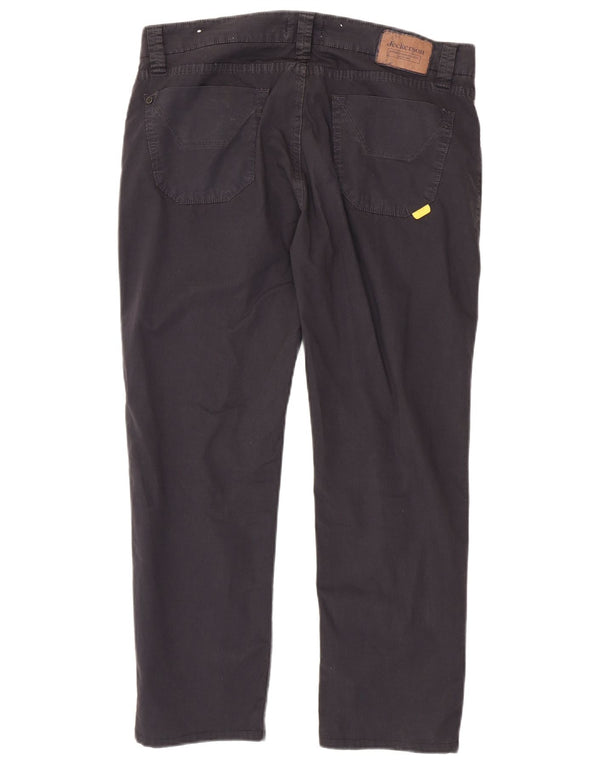 Jeckerson Mens Straight Capri Trousers W34 L20 Navy Blue Cotton