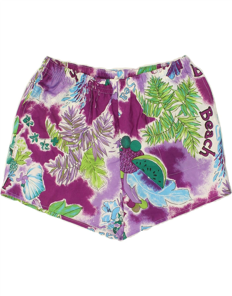 VINTAGE Mens Swimming Shorts IT 50 Large Purple Floral | Vintage Vintage | Thrift | Second-Hand Vintage | Used Clothing | Messina Hembry 