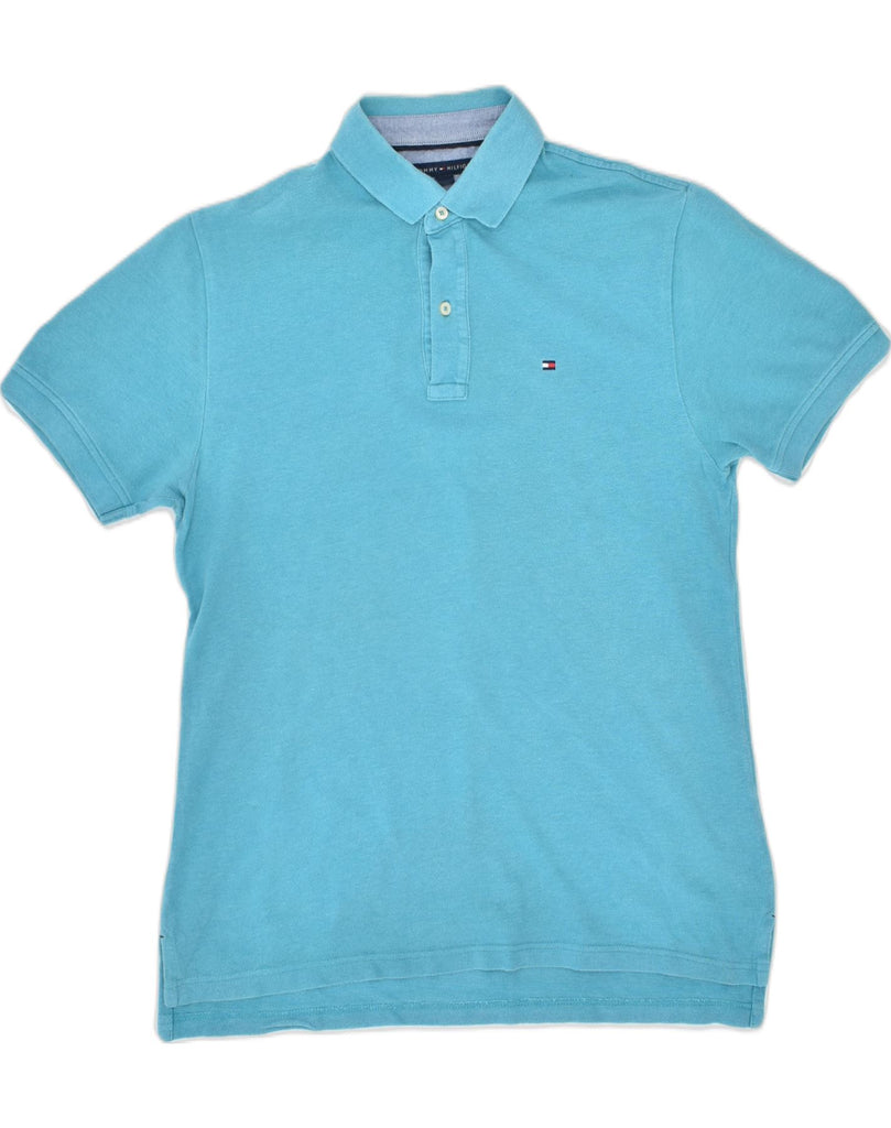 TOMMY HILFIGER Mens Classic Fit Polo Shirt Medium Blue Cotton | Vintage | Thrift | Second-Hand | Used Clothing | Messina Hembry 