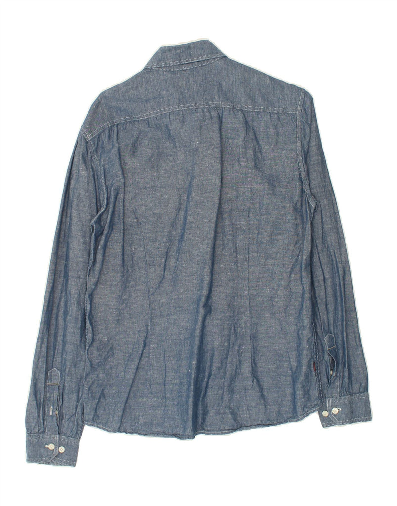 BLAUER Mens Shirt Medium Blue Linen Vintage Blauer and Second-Hand Blauer from Messina Hembry 