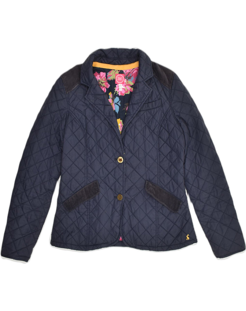 JOULES Womens Quilted Jacket UK 12 Medium  Navy Blue Polyester | Vintage Joules | Thrift | Second-Hand Joules | Used Clothing | Messina Hembry 