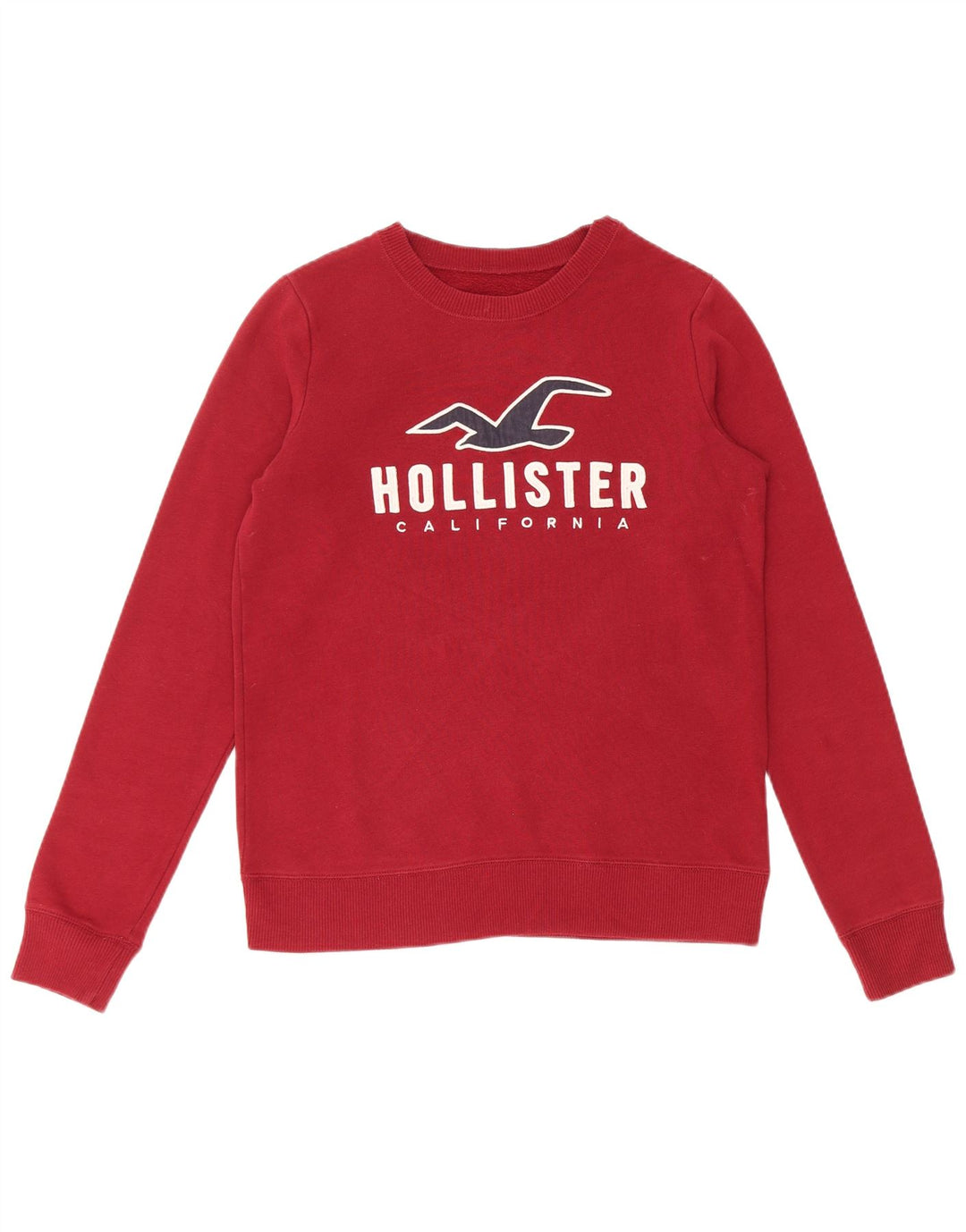 HOLLISTER Mens Graphic Sweatshirt Jumper XS Burgundy Cotton