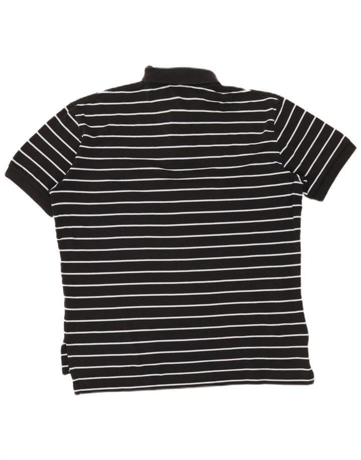 POLO RALPH LAUREN Mens Polo Shirt Medium Black Striped Cotton