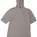 Nike Mens Dri Fit Hooded T-Shirt Top Medium Grey Polyester