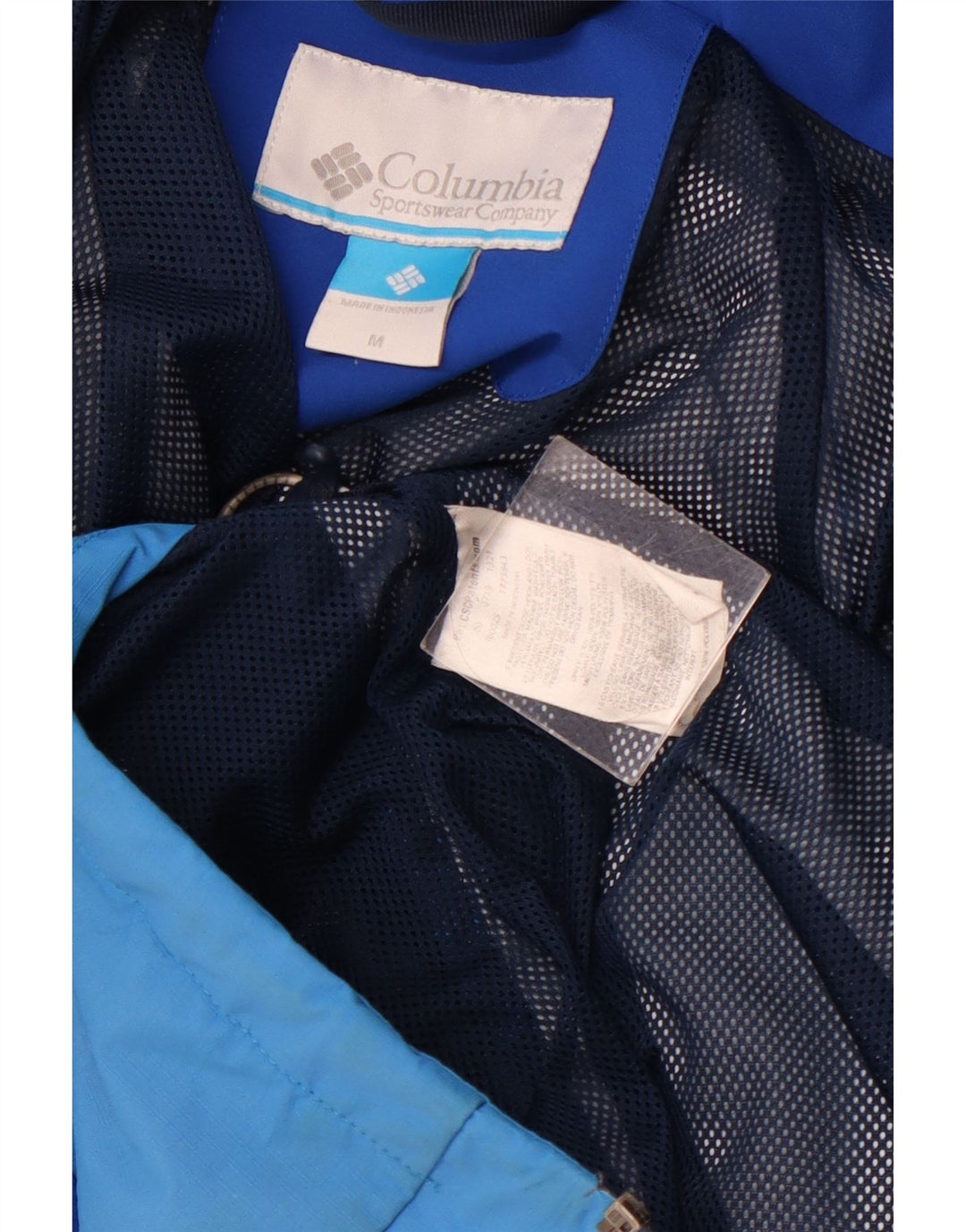COLUMBIA Mens Omni-Tech Hooded Rain Jacket UK 38 Medium Blue Colourblock