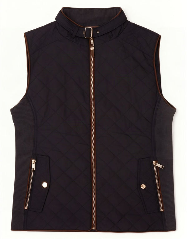 Zara Womens Padded Gilet UK 14 Large Navy Blue