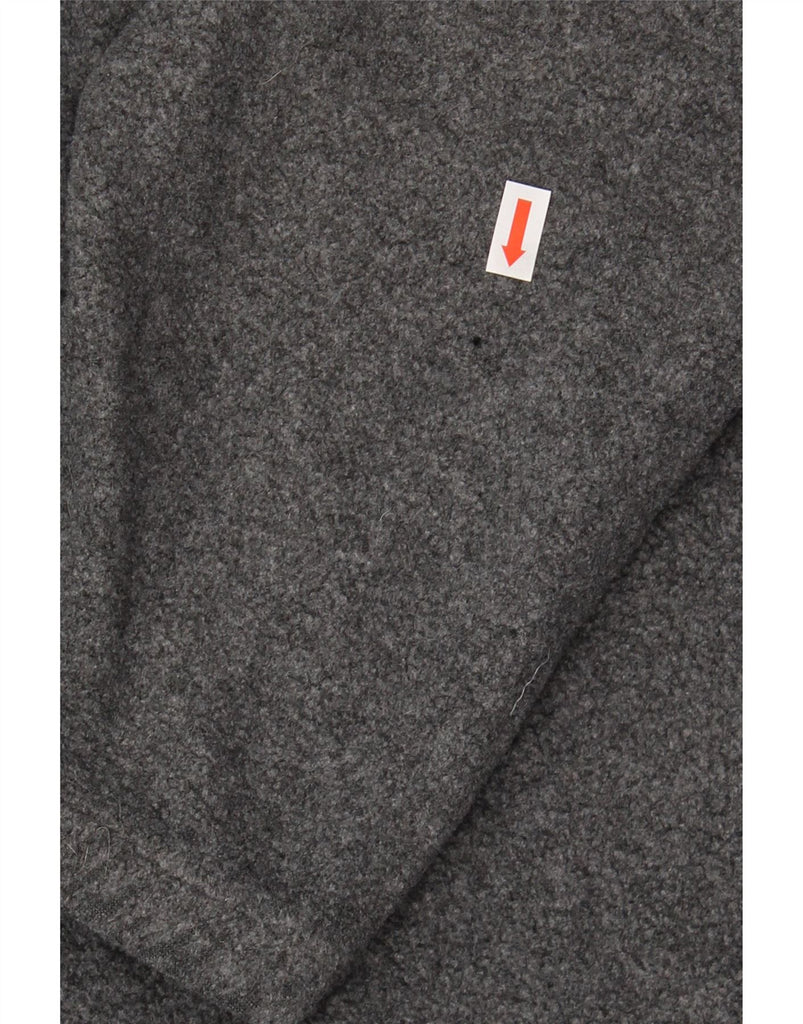 J. CREW Womens Oversized Zip Neck Fleece Jumper UK 16 Large Grey Polyester Vintage J. Crew and Second-Hand J. Crew from Messina Hembry 
