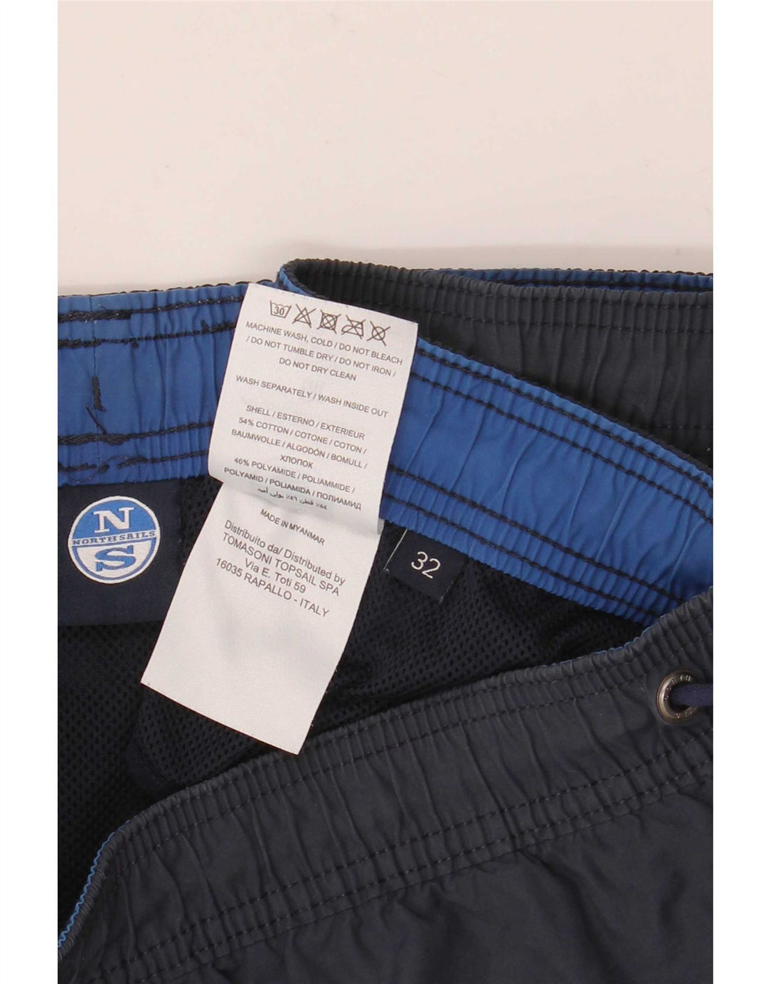 North Sails Mens Swimming Shorts Medium  Navy Blue Cotton