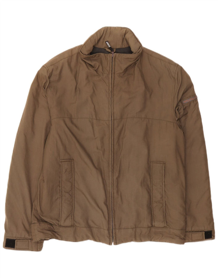 Gas Mens Hooded Utility Jacket UK 40 Large Brown Nylon