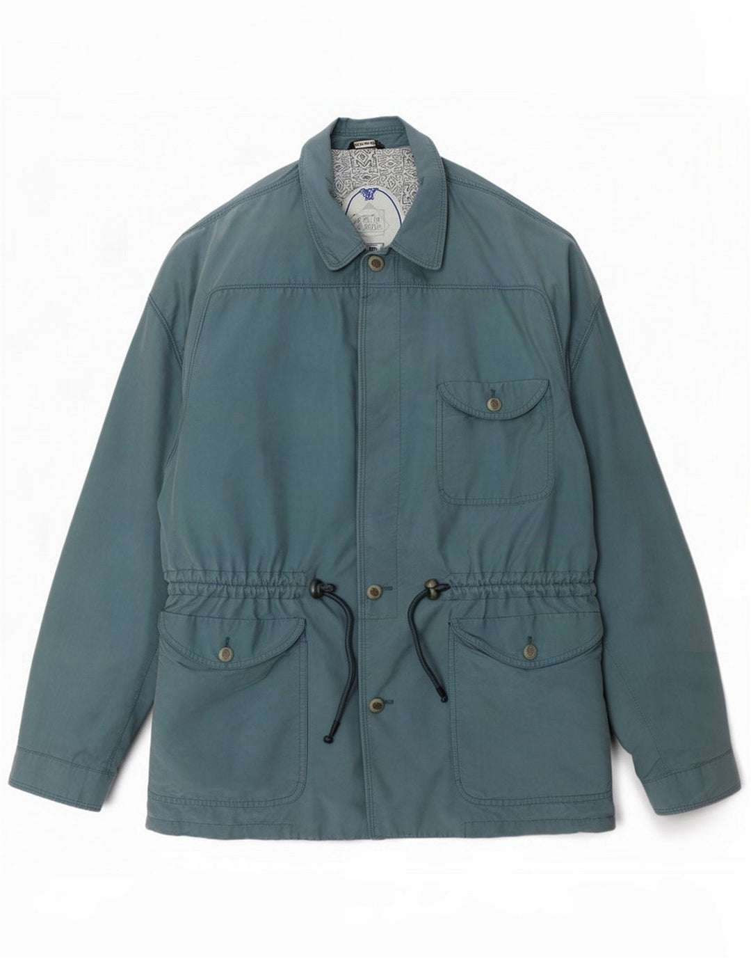Vintage Mens Utility Jacket Medium Green Polyester