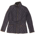 Superdry Womens Quilted Jacket UK 12 Medium Navy Blue Nylon