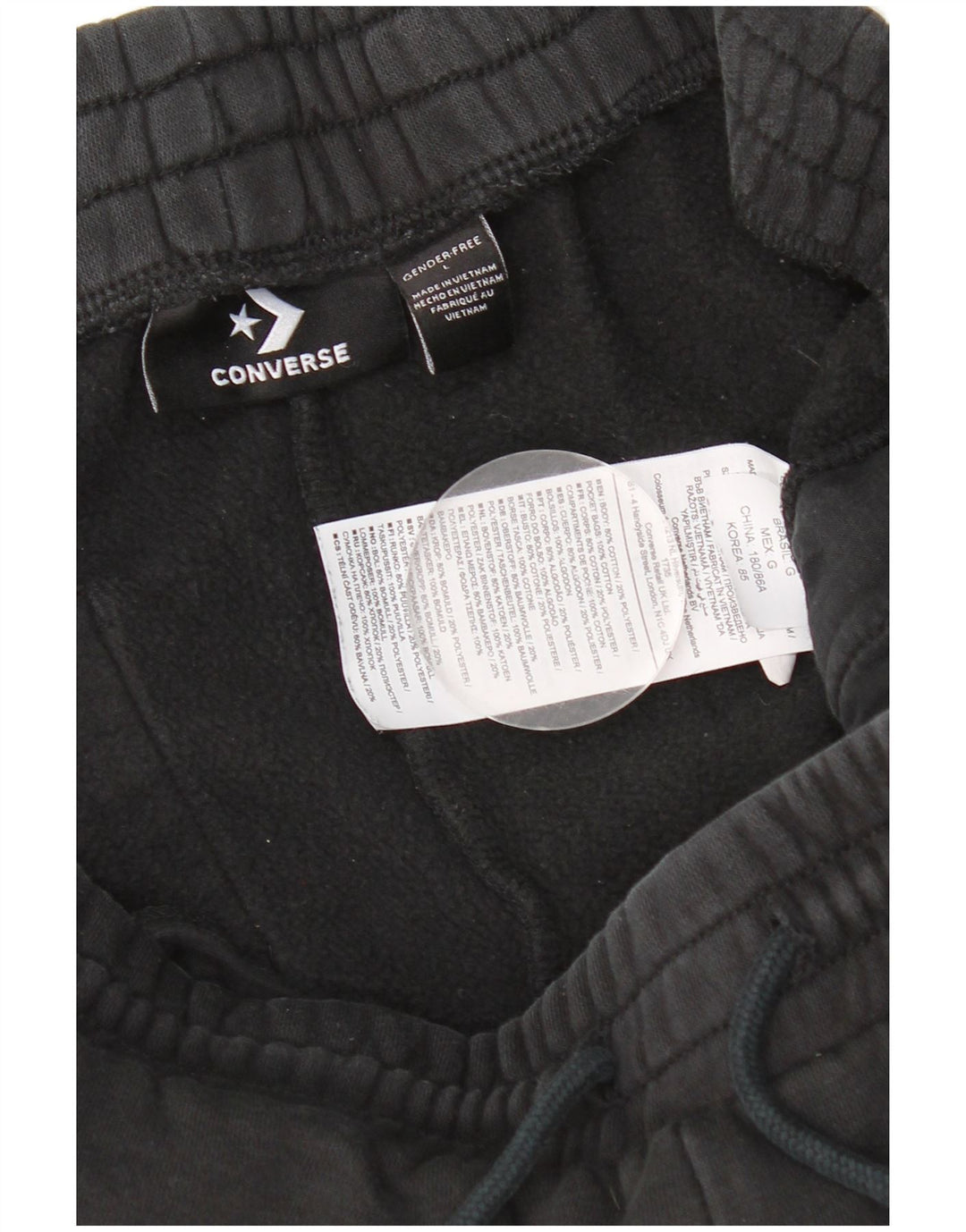 Converse Mens Graphic Tracksuit Trousers Joggers Large  Black Cotton