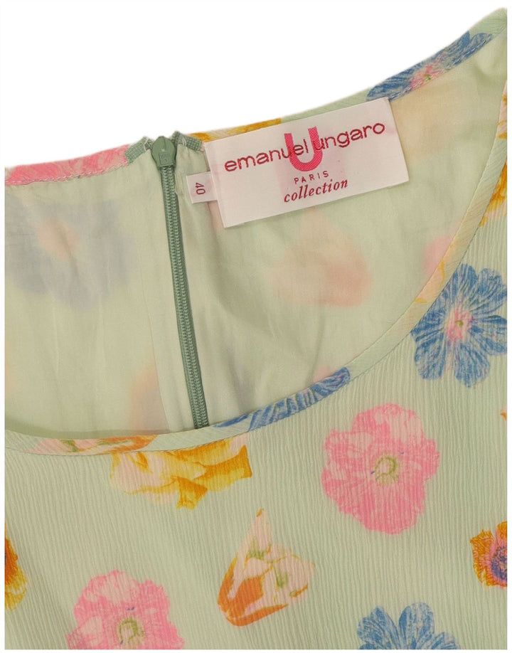EMANUEL UNGARO Womens Sundress EU 40 Medium Green Floral