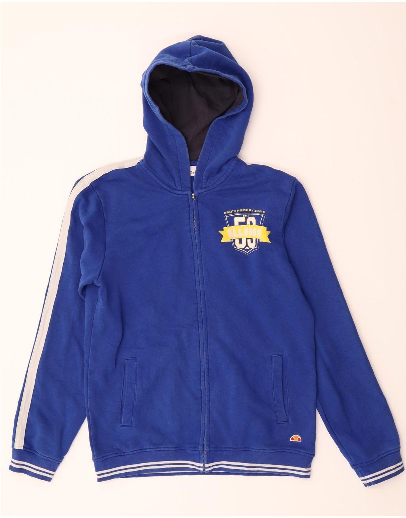Felpa con cappuccio e zip grafica ELLESSE per ragazzi 13-14 anni in cotone  blu