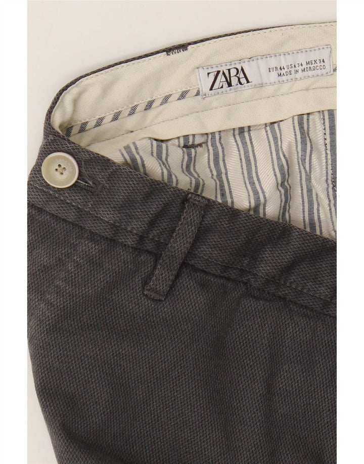 Zara Mens Slim Chino Trousers EU 44 Large W34 L29 Grey