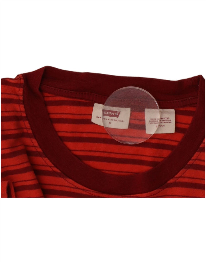 Levi's Womens T-Shirt Top UK 10 Small Red Striped