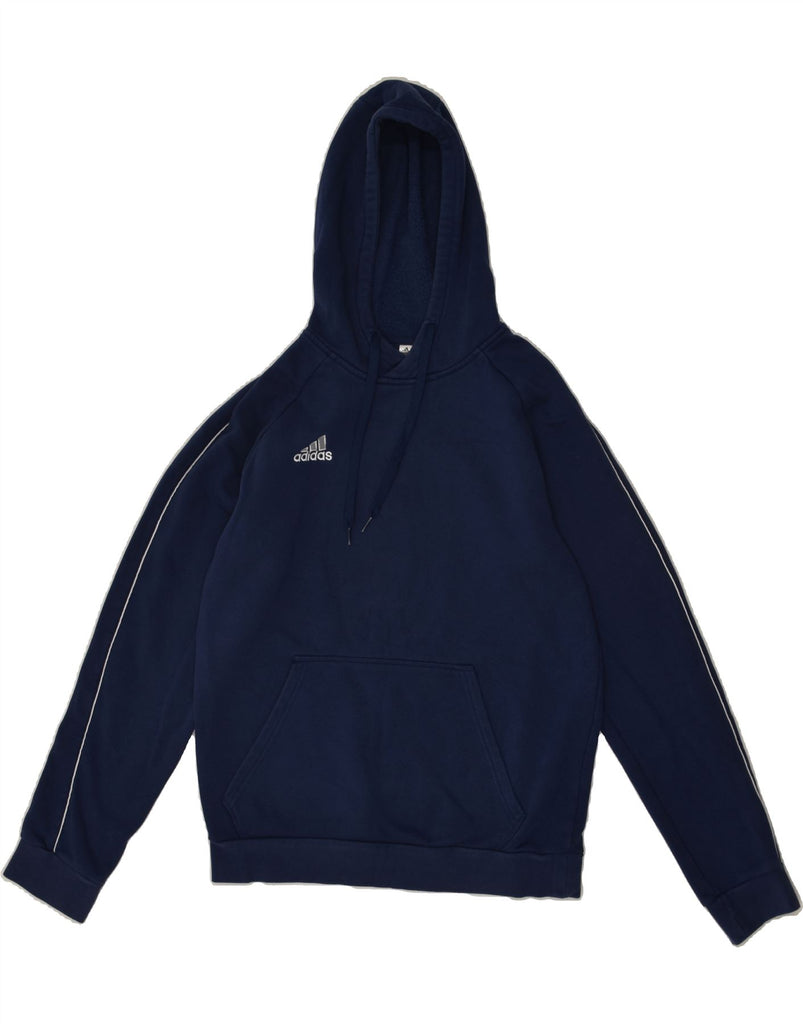 ADIDAS Mens Hoodie Jumper Medium Navy Blue Cotton | Vintage Adidas | Thrift | Second-Hand Adidas | Used Clothing | Messina Hembry 