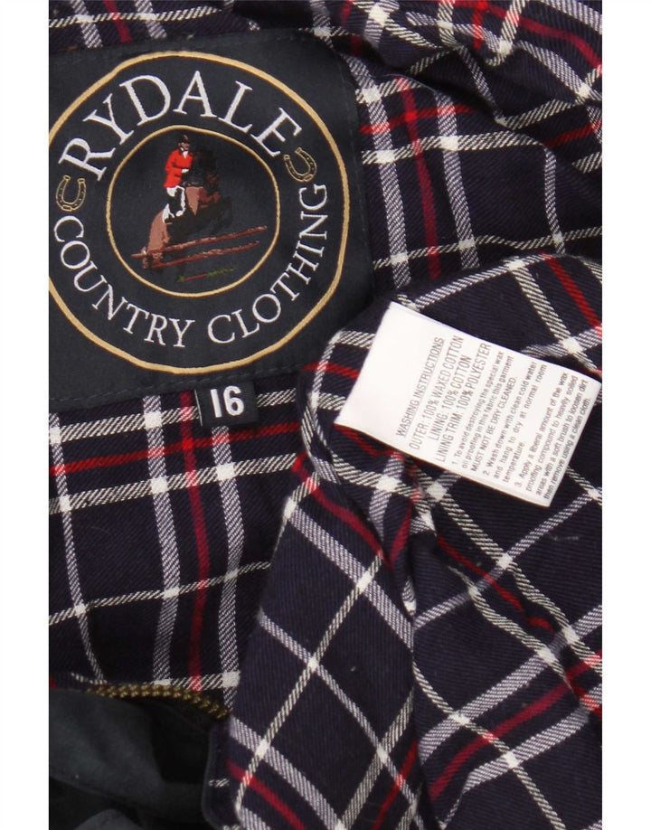 Rydale Womens Waxed Cotton Jacket UK 16 Large Navy Blue