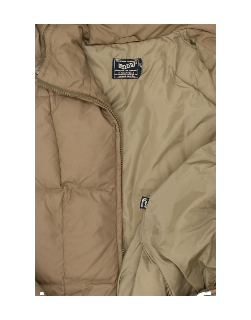 GAS Womens Hooded Padded Coat UK 14 Medium Brown Polyamide | Vintage Gas | Thrift | Second-Hand Gas | Used Clothing | Messina Hembry 