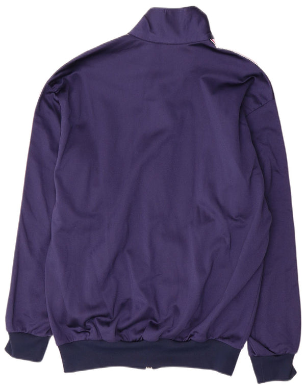 Asics Womens Graphic Tracksuit Top Jacket Medium Navy Blue Polyamide Sports