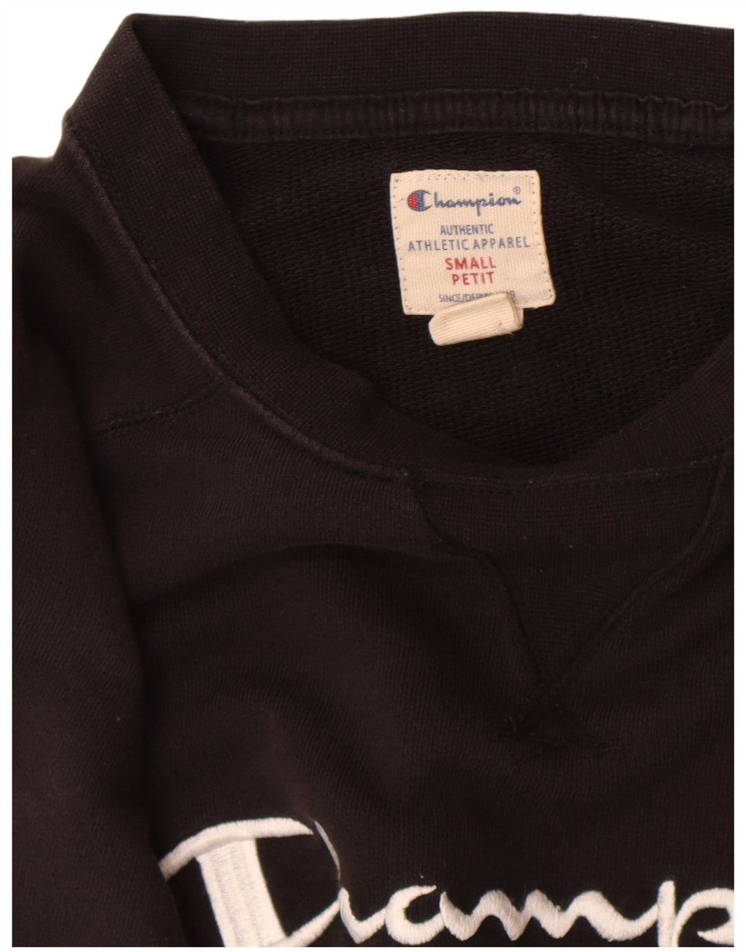 Champion Mens Graphic Sweatshirt Jumper Small Black