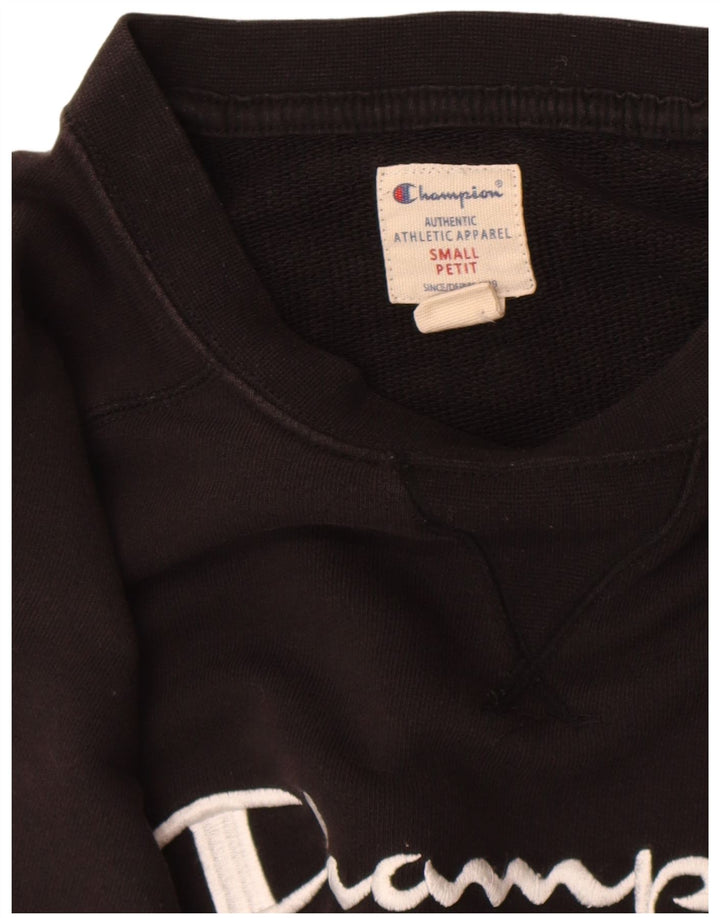 Champion Mens Graphic Sweatshirt Jumper Small Black