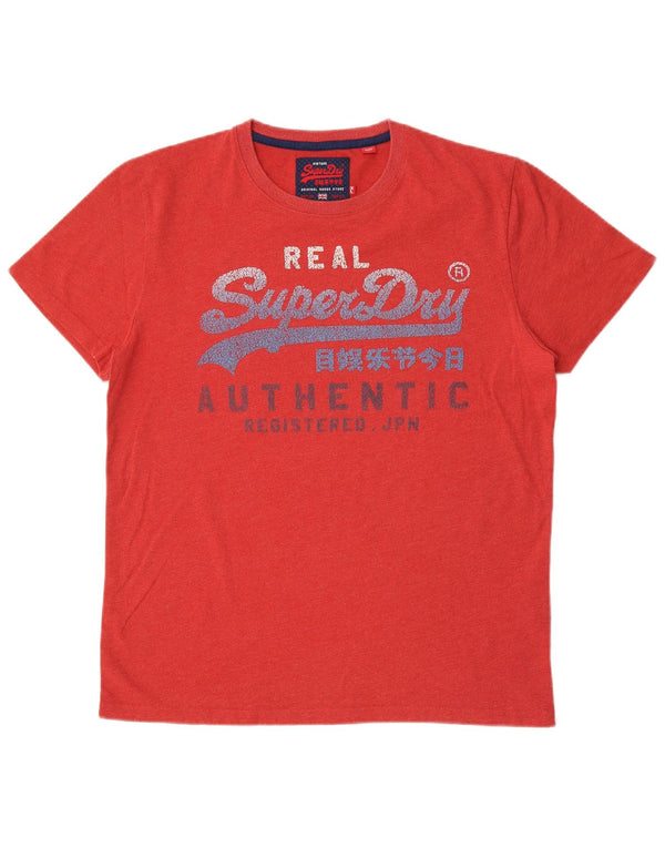 Superdry Mens Graphic T-Shirt Top XL Red Cotton