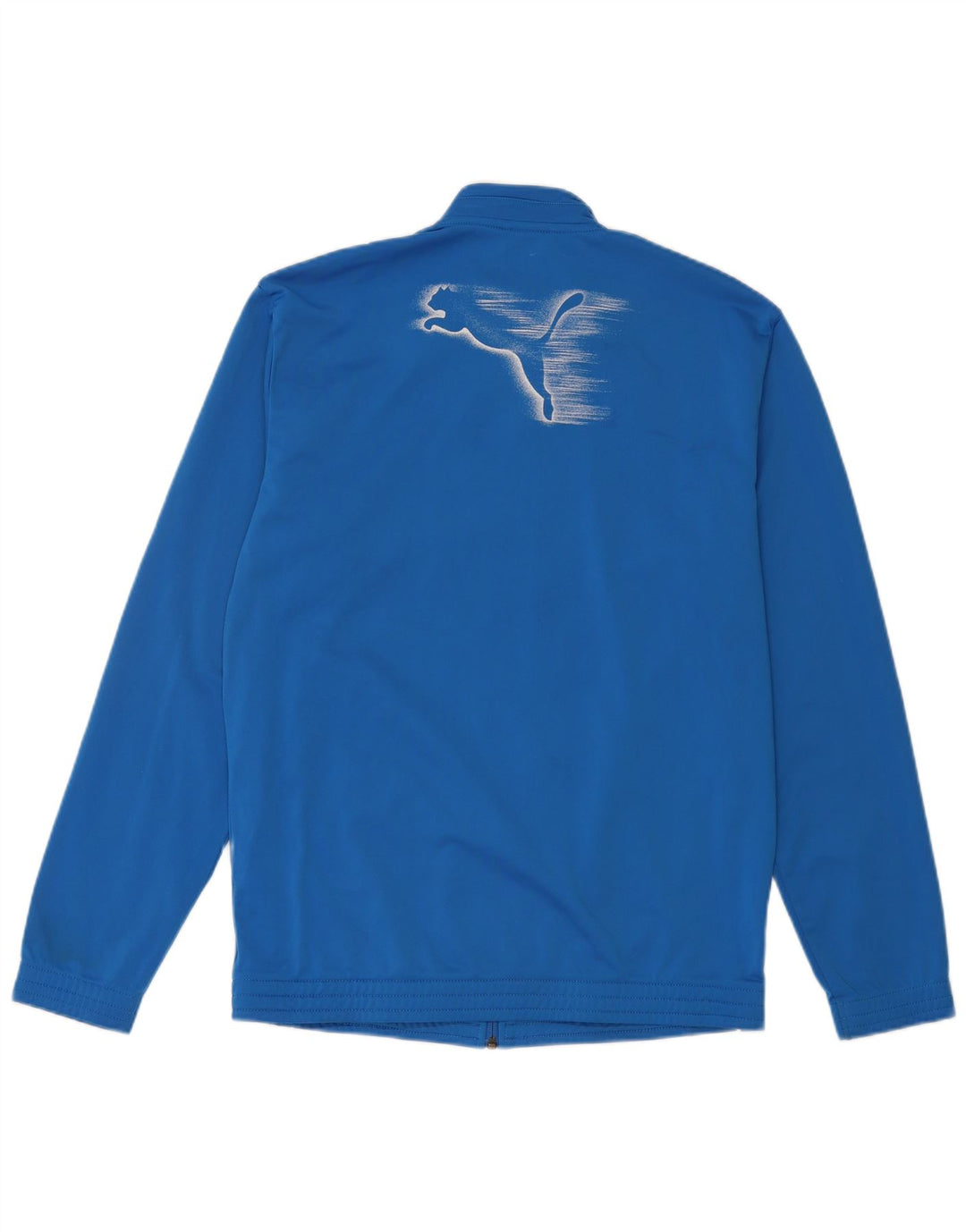 PUMA Boys Graphic Tracksuit Top Jacket 15-16 Years Blue Polyester