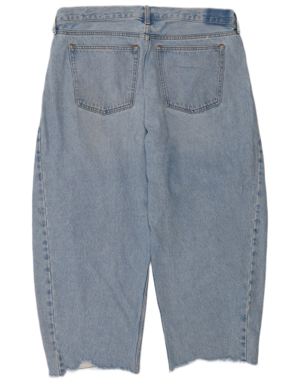 Abercrombie & Fitch Womens Barrel Mid Rise Cropped Jeans W32 L26 Blue